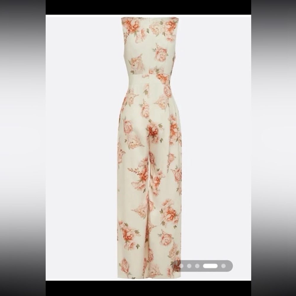 NWT Fehaute Yellow Floral Buckle Regular Fit Jumpsuit With Pockets size 8 - Picture 5 of 12